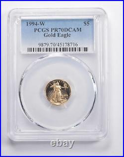 PR70 DCAM 1994-W $5 American Gold Eagle 1/10 Oz. 999 Fine Gold PCGS 2581