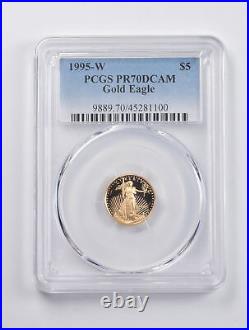 PR70 DCAM 1995-W $5 American Gold Eagle 1/10 Oz. 999 Fine Gold PCGS 3058