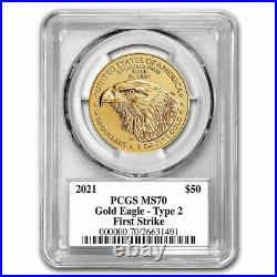 Pre-Sale 2021 1 oz American Gold Eagle MS-70 PCGS (FS, Black, Type 2)