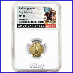 Presale 2020 $5 American Gold Eagle 1/10 oz. NGC MS70 Black ER Label
