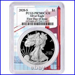 Presale 2020-S Proof $1 American Silver Eagle PCGS PR70DCAM FDOI Golden Gate F