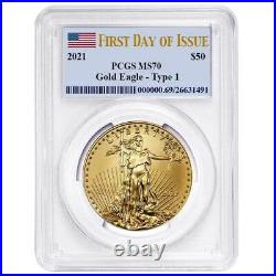 Presale 2021 $50 American Gold Eagle 1 oz. PCGS MS70 FDOI Flag Label