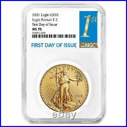 Presale- 2021 $50 Type 2 American Gold Eagle 1 oz. NGC MS70 FDI First Label