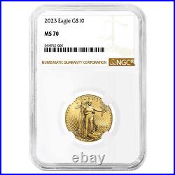 Presale 2023 $10 American Gold Eagle 1/4 oz NGC MS70 Brown Label