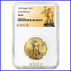 Presale 2023 $25 American Gold Eagle 1/2 oz NGC MS69 ER ALS Label