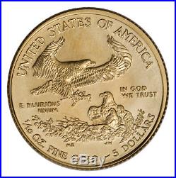 RANDOM DATE 1/10 Troy oz. Fine Gold American Eagle $5 Coin SKU26123