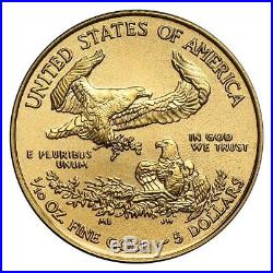 Random Year 1/10 oz Gold American Eagle $5 Coin Brilliant Uncirculated