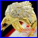 Real Diamond Mens American Eagle Falcon Bird Yellow Gold Finish Ring Pinky Band