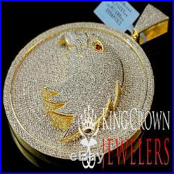 Real Yellow Gold Silver Custom Medallion American Eagle Bird Pendant Big XL 3'