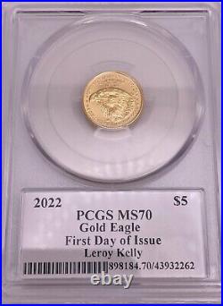 Set of 4 2022 $5 Gold Eagles PCGS PSA Legends of Life MS70 First Day of Issue