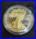Silver American Eagle Gold Glided and Ruthenium Plated