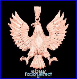 Solid Rose Gold Polish American Eagle Pendant