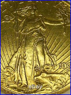 Twenty Dollar St Gauden's 1908 Solid 22ct Gold Coin, 33.4 grams