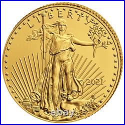 USA 5 $ American Eagle 2021 Gold Anlagemünze 1/10 Oz Gold ST