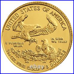 USA 5 $ American Eagle 2021 Gold Anlagemünze 1/10 Oz Gold ST