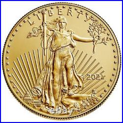 USA 5 Dollar 2021 American Gold Eagle Anlagemünze 1/10 Oz Gold ST