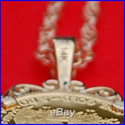 US 1996 1/10 oz Gold American Eagle Gem BU Unc Proof Coin 14K Gold Necklace NEW