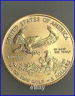 Us 1/10th oz BU Gold Eagle $5 coin 2016