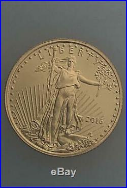 Us 1/10th oz BU Gold Eagle $5 coin 2016