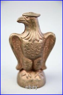 Vintage Cast Iron American Eagle Coin Bank gold paint bird safe Americana