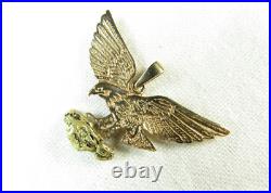 Vintage Detailed Solid 10K Yellow Gold Flying American Eagle Pendant Charm 2.7g