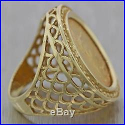 Vintage Estate 14k Yellow Gold 1/10th oz American Gold Eagle Coin Ring
