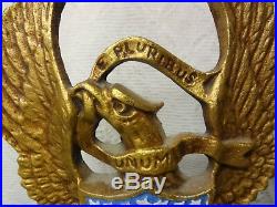 Vintage Gold Brass Bronze American Eagle Book Ends Door Stops Mark B 665