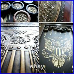 Watlux American Golden Eagl Luxury Wooden Backgammon Leather Pieces Board Game