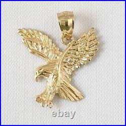 Without Stone American Eagle Coin Pendant 14k Yellow Gold Finish