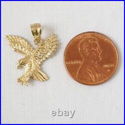 Without Stone American Eagle Coin Pendant 14k Yellow Gold Finish