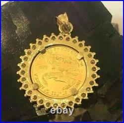 Xmas 2020 Gold American Eagle 14-kt Gold 1-carat Diamond Bezel -$1099.88