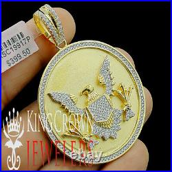 Yellow Gold Silver Seal US President American Eagle Pendant Simu Diamond Charm