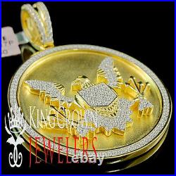 Yellow Gold Silver Seal US President American Eagle Pendant Simu Diamond Charm